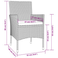 vidaXL Gartenst&uuml;hle mit Kissen 4 Stk. Poly Rattan Schwarz