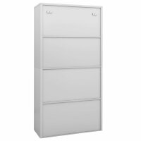 vidaXL Büroschrank Hellgrau 90x40x180 cm Stahl und Gehärtetes Glas