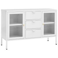 vidaXL Sideboard Weiß 105x35x70 cm Stahl und Hartglas