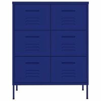 vidaXL Schubladenschrank Marineblau 80x35x101,5 cm Stahl