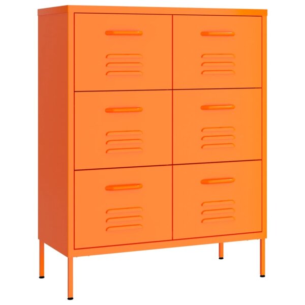 vidaXL Schubladenschrank Orange 80x35x101,5 cm Stahl