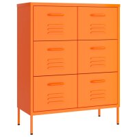 vidaXL Schubladenschrank Orange 80x35x101,5 cm Stahl