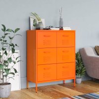 vidaXL Schubladenschrank Orange 80x35x101,5 cm Stahl