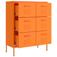 vidaXL Schubladenschrank Orange 80x35x101,5 cm Stahl