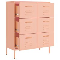 vidaXL Schubladenschrank Rosa 80x35x101,5 cm Stahl