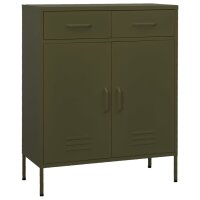 vidaXL Lagerschrank Olivgrün 80x35x101,5 cm Stahl