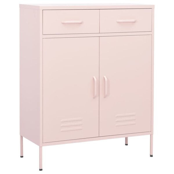 vidaXL Lagerschrank Rosa 80x35x101,5 cm Stahl