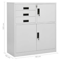 vidaXL B&uuml;roschrank Hellgrau 90x40x102 cm Stahl