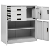 vidaXL B&uuml;roschrank Hellgrau 90x40x102 cm Stahl