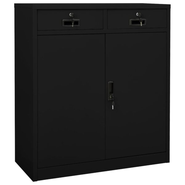 vidaXL B&uuml;roschrank Schwarz 90x40x102 cm Stahl