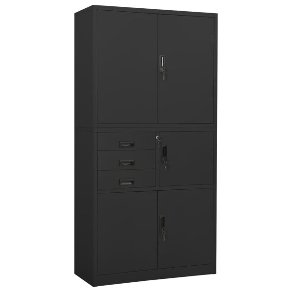 vidaXL B&uuml;roschrank Anthrazit 90x40x180 cm Stahl