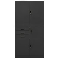 vidaXL B&uuml;roschrank Anthrazit 90x40x180 cm Stahl