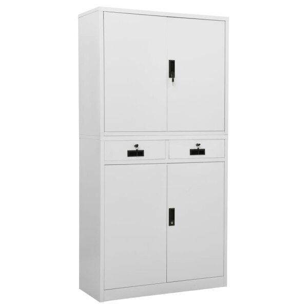 vidaXL B&uuml;roschrank Hellgrau 90x40x180 cm Stahl