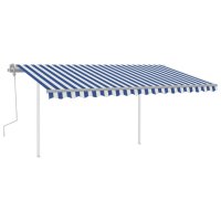 vidaXL Gelenkarmmarkise Einziehbar mit LED 4,5x3,5 m Blau...