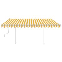 vidaXL Gelenkarmmarkise Einziehbar mit LED 4,5x3,5 m Gelb und Weiß