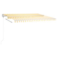 vidaXL Gelenkarmmarkise Einziehbar mit LED 4,5x3,5 m Gelb und Weiß