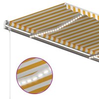 vidaXL Gelenkarmmarkise Einziehbar mit LED 4,5x3,5 m Gelb und Weiß