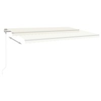 WOWONA Gelenkarmmarkise Einziehbar mit LED 5x3,5 m Cremeweiß