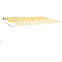 vidaXL Automatische Markise mit LED & Windsensor 5x3,5 m Gelb Weiß