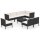 vidaXL 9-tlg. Garten-Lounge-Set mit Auflagen Poly Rattan Schwarz