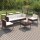 vidaXL 6-tlg. Garten-Lounge-Set mit Auflagen Poly Rattan Braun