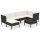 vidaXL 7-tlg. Garten-Lounge-Set mit Auflagen Poly Rattan Schwarz