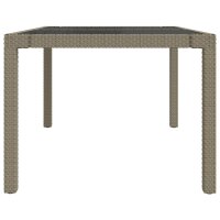 vidaXL Gartentisch 150x90x75 cm Geh&auml;rtetes Glas Poly Rattan Beige