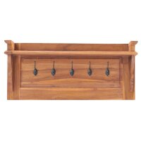 vidaXL Wandgarderobe 80x16,5x35 cm Massivholz Teak