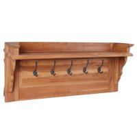 vidaXL Wandgarderobe 80x16,5x35 cm Massivholz Teak