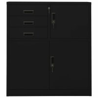 vidaXL Büroschrank Schwarz 90x40x102 cm Stahl