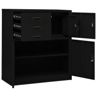 vidaXL B&uuml;roschrank Schwarz 90x40x102 cm Stahl