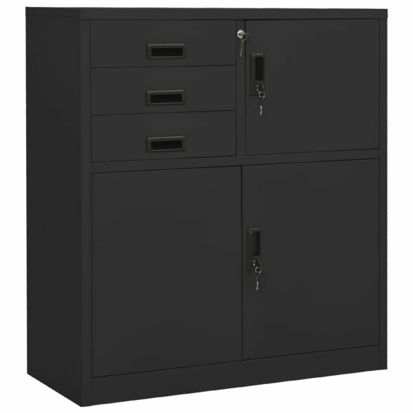 vidaXL B&uuml;roschrank Anthrazit 90x40x102 cm Stahl