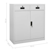 vidaXL B&uuml;roschrank Hellgrau 90x40x102 cm Stahl