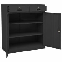 vidaXL Büroschrank Anthrazit 90x40x102 cm Stahl