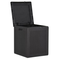 vidaXL Garten-Aufbewahrungsbox 90 L Schwarz PP Rattan