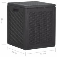 vidaXL Garten-Aufbewahrungsbox 90 L Schwarz PP Rattan