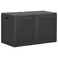 vidaXL Garten-Aufbewahrungsbox 180 L Schwarz PP Rattan