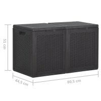 vidaXL Garten-Aufbewahrungsbox 180 L Schwarz PP Rattan