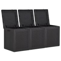 vidaXL Garten-Aufbewahrungsbox 270 L Schwarz PP Rattan