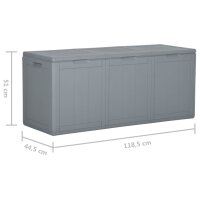 vidaXL Garten-Aufbewahrungsbox 270 L Grau PP Rattan