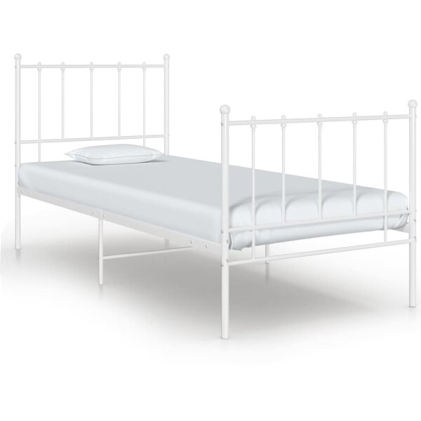 vidaXL Bett Wei&szlig; Metall 90x200 cm