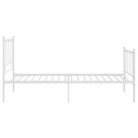 vidaXL Bett Weiß Metall 90x200 cm