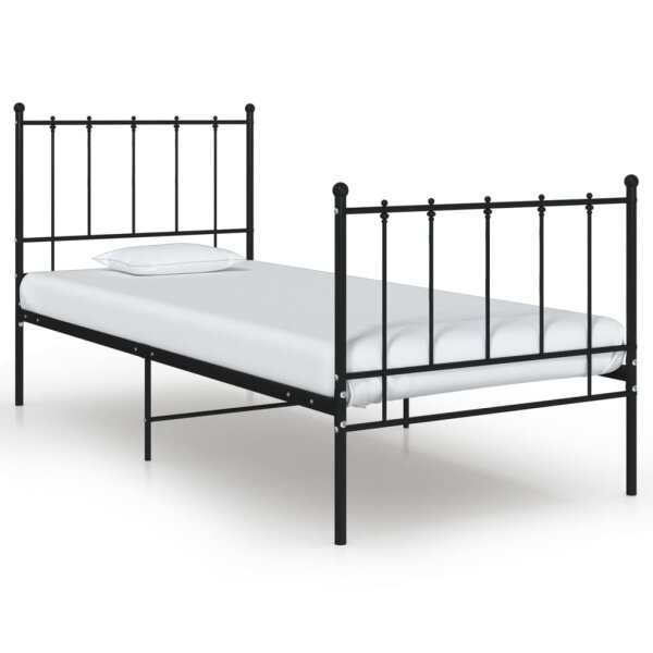 vidaXL Bett Schwarz Metall 100x200 cm