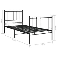 vidaXL Bett Schwarz Metall 100x200 cm