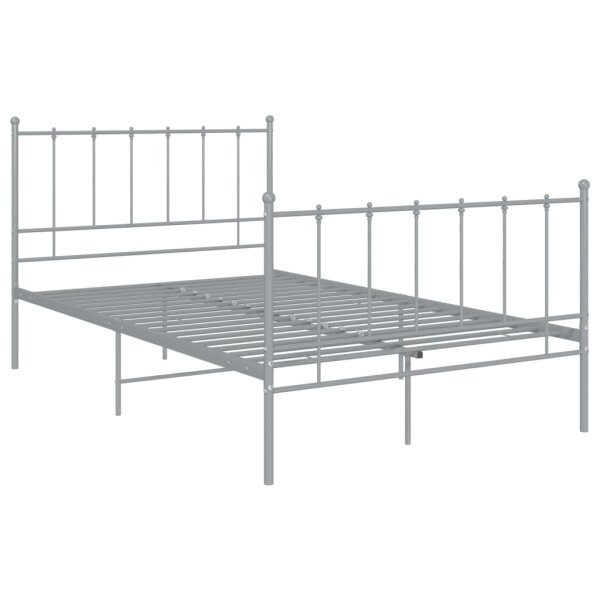 vidaXL Bett Grau Metall 120x200 cm