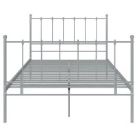 vidaXL Bett Grau Metall 120x200 cm