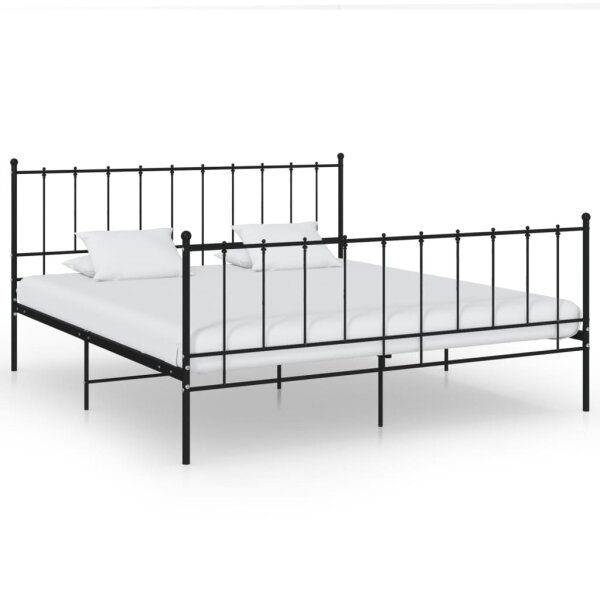 vidaXL Bett Schwarz Metall 140x200 cm