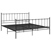 vidaXL Bett Schwarz Metall 140x200 cm