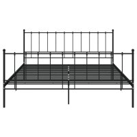 vidaXL Bett Schwarz Metall 140x200 cm