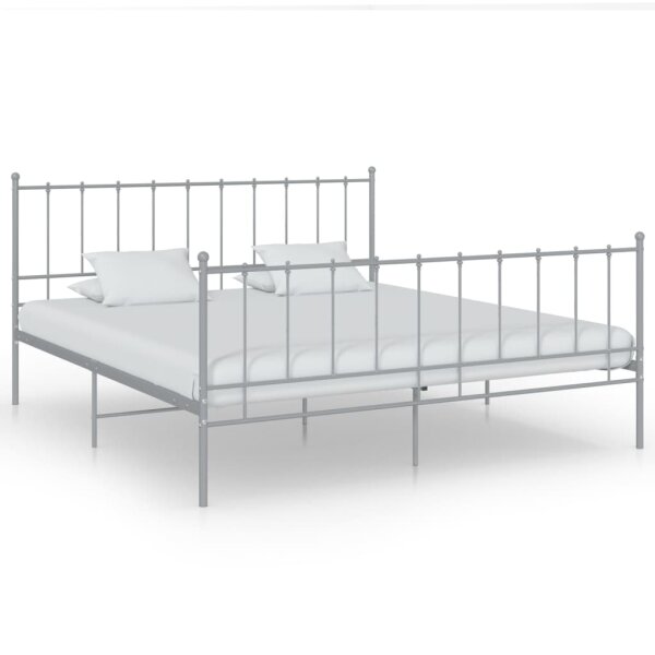 vidaXL Bett Grau Metall 180x200 cm